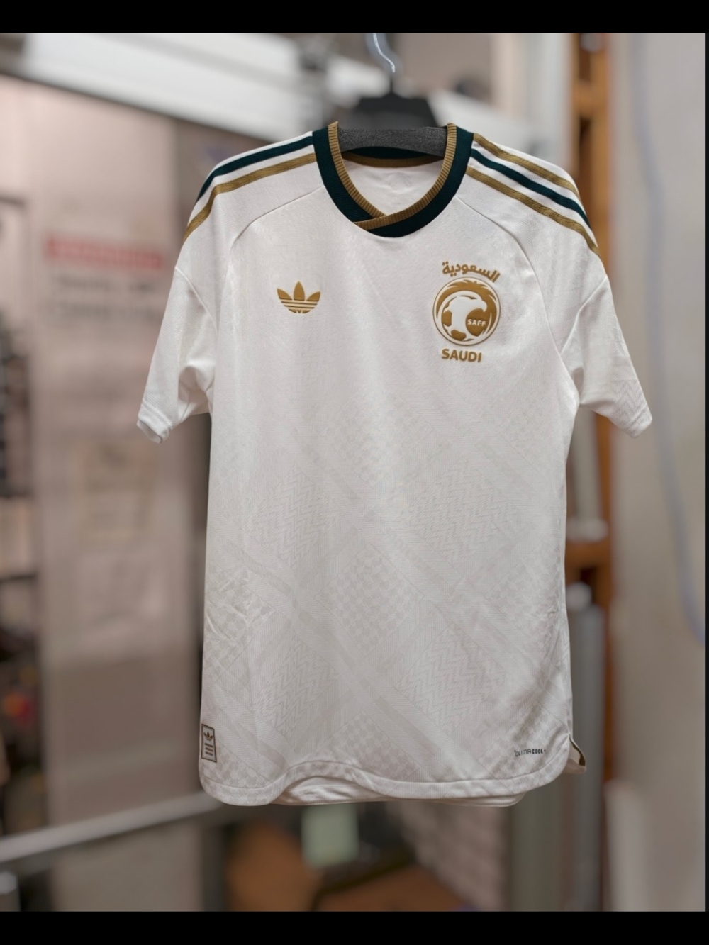 adidas Saudi National Team White and Gold Football Jersey